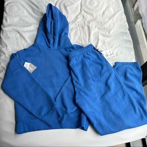 Aritzia TNA cozy fleece hoodie and sweatpants set